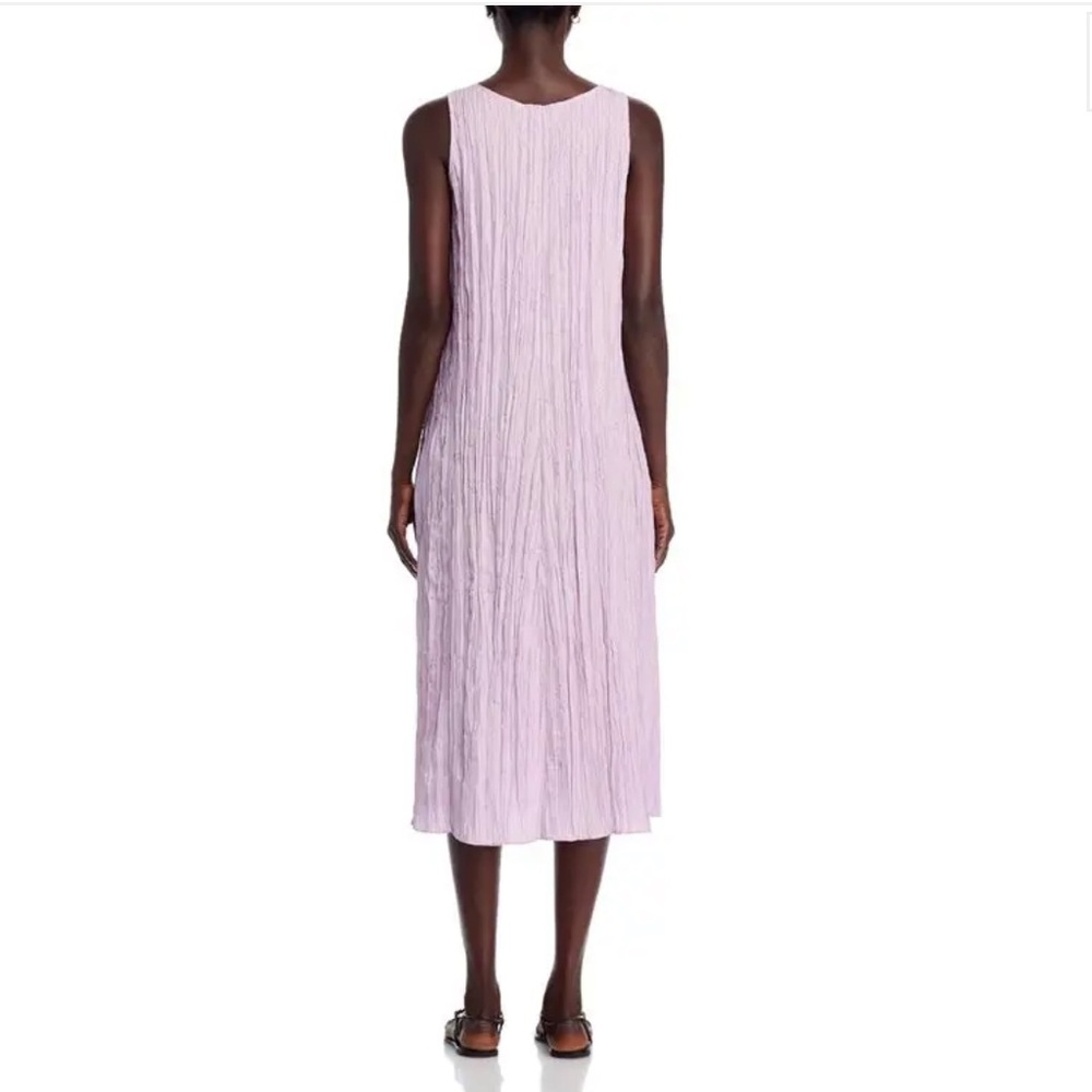 NWT EILEEN FISHER Crushed Silk V-Neck Dress - Picture 4 of 7